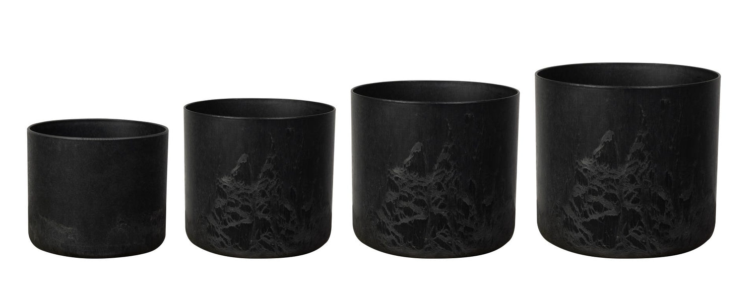 Artstone Pot Celine - Set van 4 - Zwart