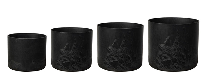 Artstone Pot Celine - Set van 4 - Zwart