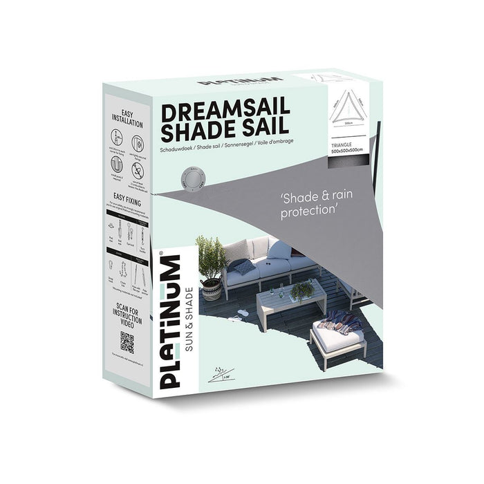 Platinum Dreamsail waterproof schaduwdoek driehoek 5x5x5 m - Cream