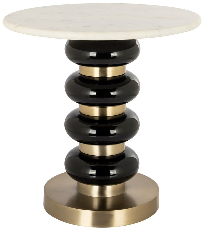 Richmond Interiors Boann Ronde Bijzettafel Marmer | Zwart