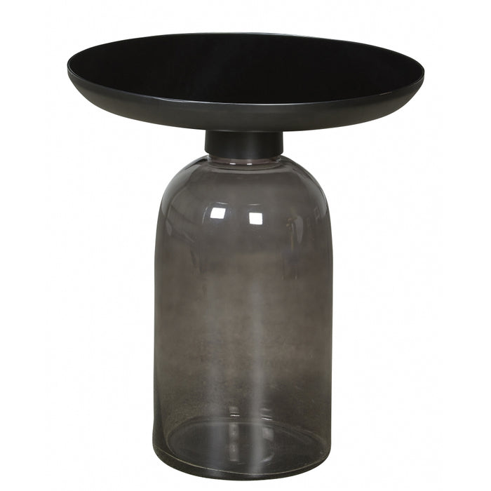Bijzettafel Florence - Zwart - Glas - 50x58x50cm (BxHxD)