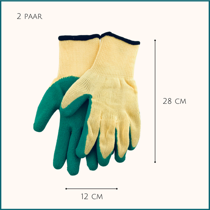 HIXA Tuinhandschoenen 2 Stuks Extra Grip Latex Groen One Size