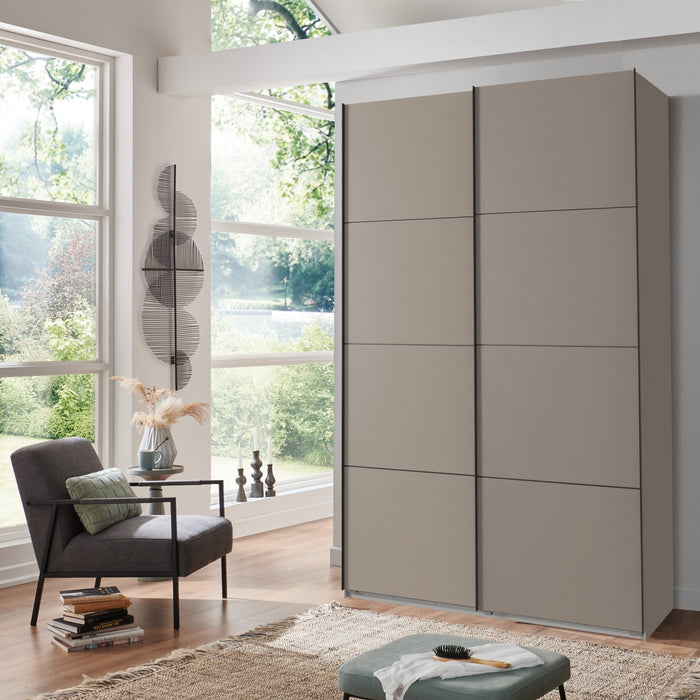Kledingkast Aalst - Taupe - Hout - 135x210x65cm (BxHxD)