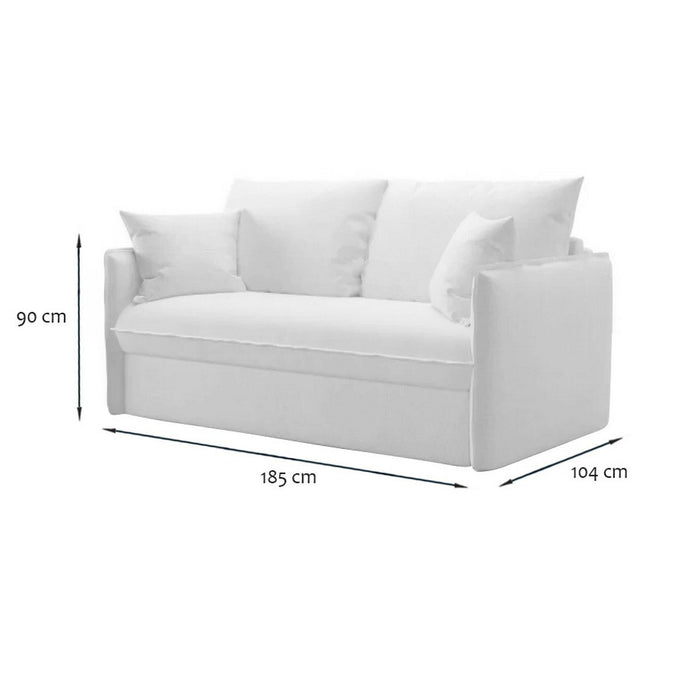 Calicosy - 3-zits slaapbank in stof B185 cm - MIKA - Grijs