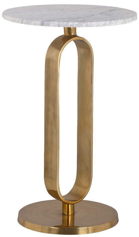Richmond Interiors Celine Ronde Bijzettafel Marmer|Goud