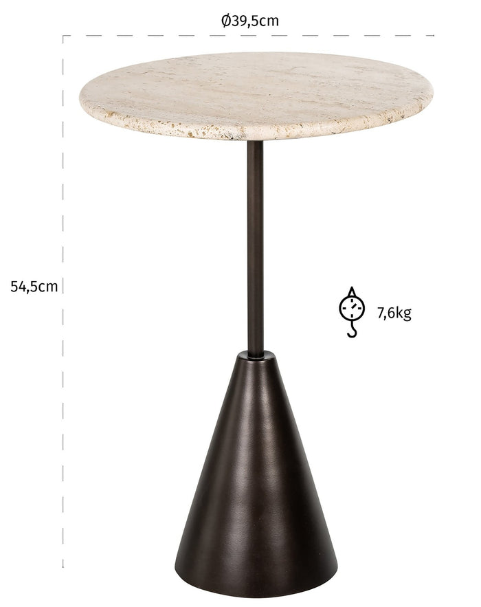 Richmond Interiors Avalon Travertijn Bijzettafel Rond