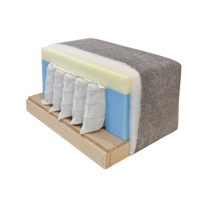 Calicosy - Slaapbank 3-zits in stof B246 cm - ALBA - Grijs