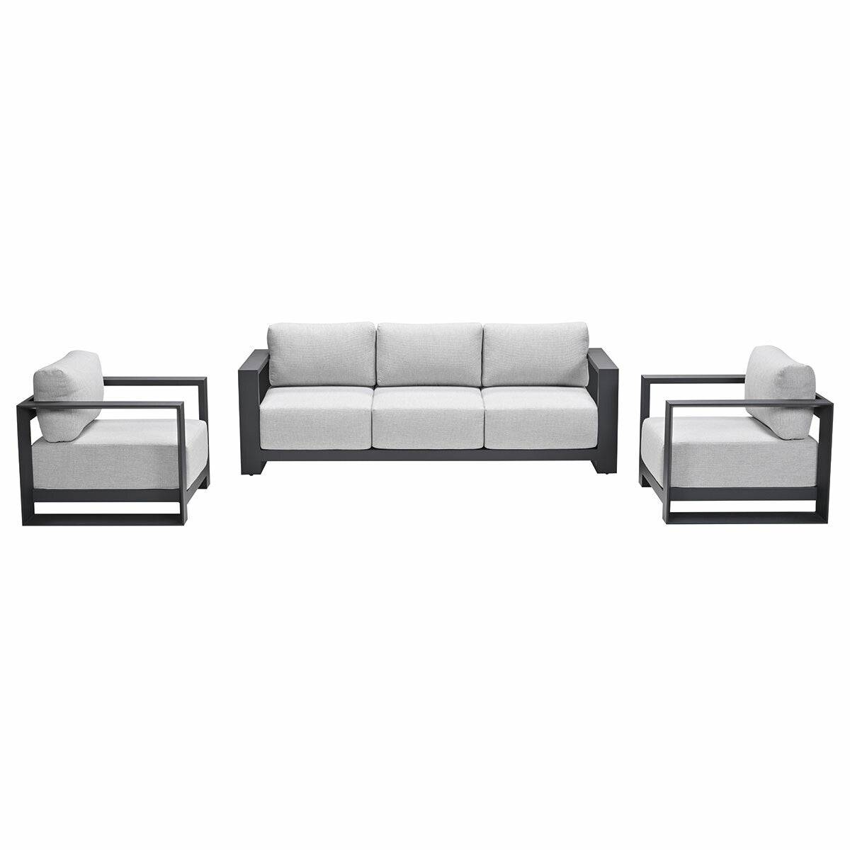 Garden Impressions Malakka loungeset 3-delig - donker grijs