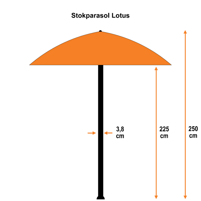 Garden Impressions Lotus parasol Ø300cm - ecru Cosmo voet en hoes