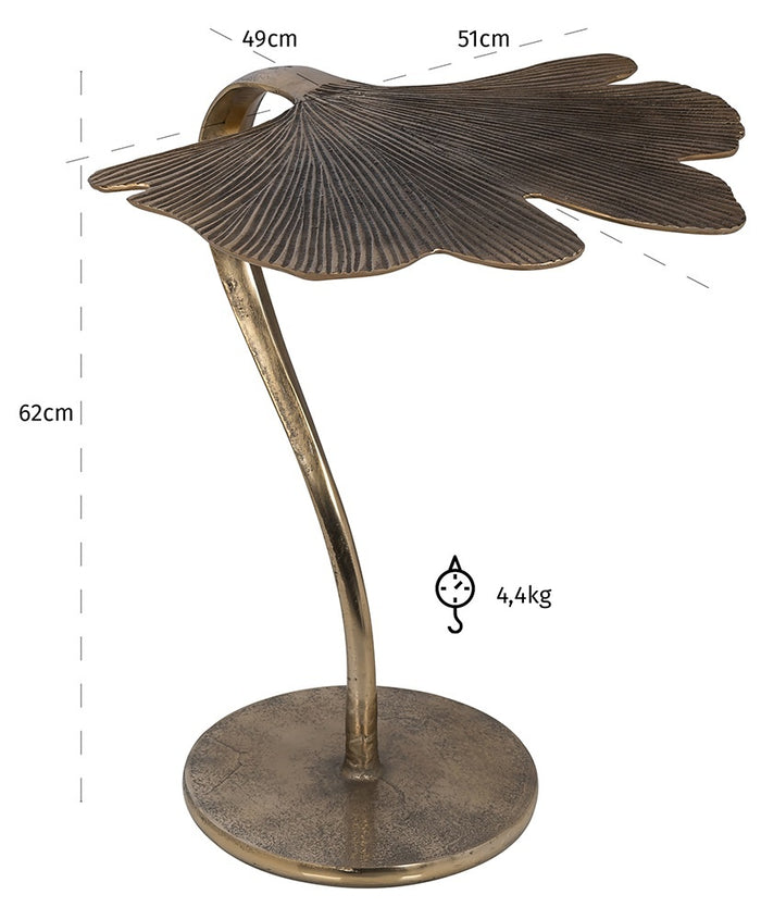 Richmond Interiors June Bijzettafel Goud Ginkgo