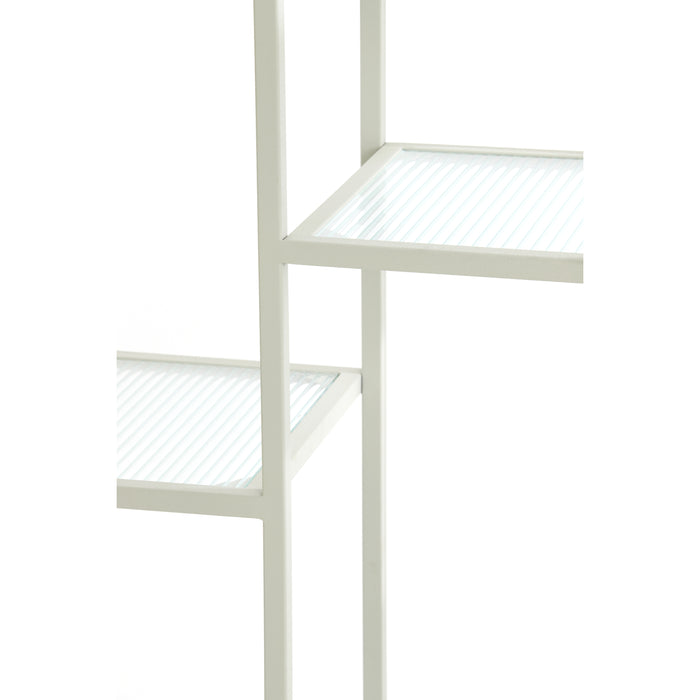 Light&living Kast open 100x36x200 cm PIUAR glas helder+crème