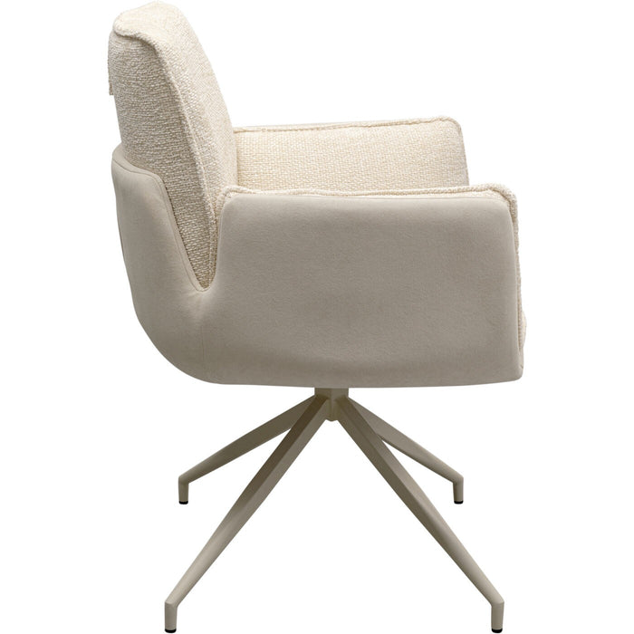Kare Design Hilla draaistoel armleuningen - creme