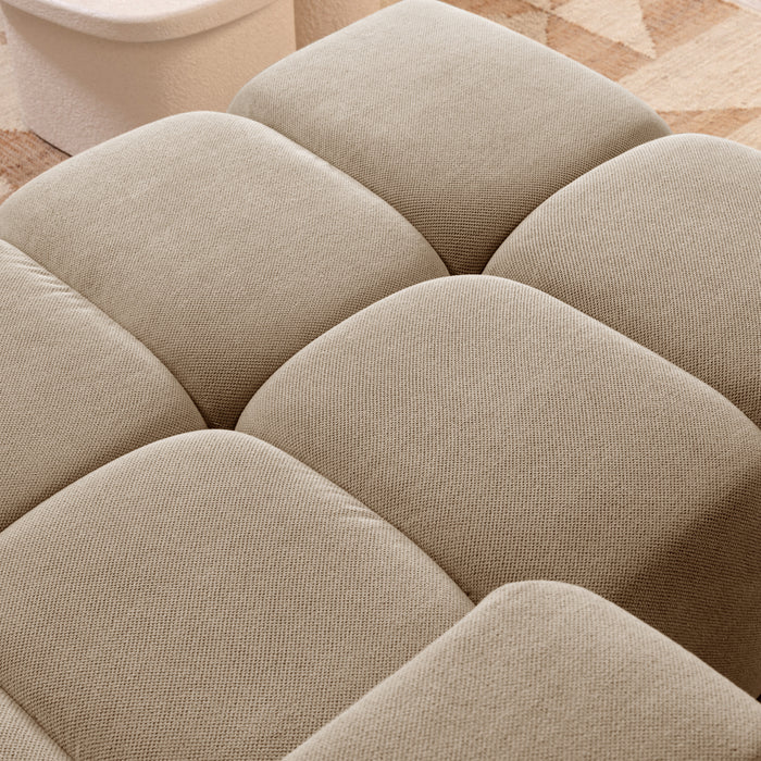 by fonQ Charme U-bank met Slaapfunctie  - Weefstof - Beige