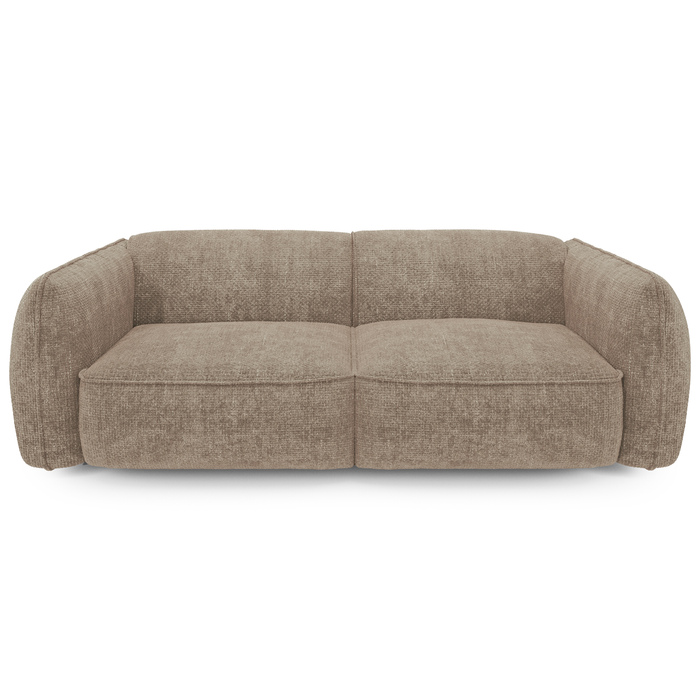 Vierzitsbank in taupekleurig geweven fluweel