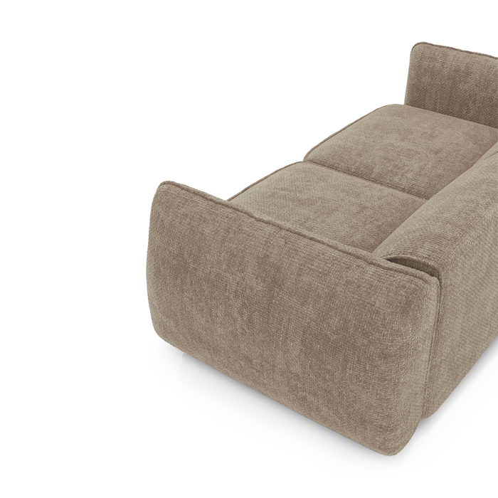 4-zitsbank in taupe geweven fluweel