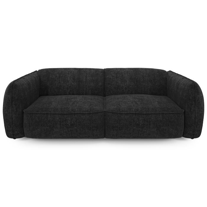 Vierzitsbank in donker antracietkleurig geweven fluweel