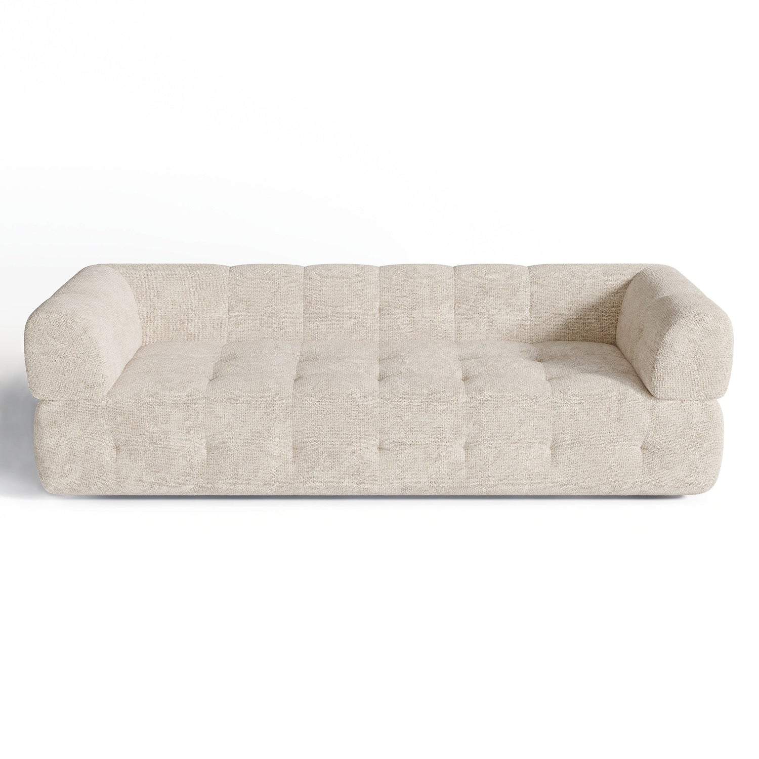 3-zits crèmekleurige chenille fluwelen bank 230cm