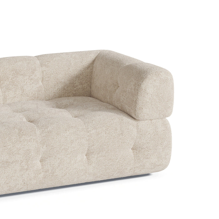 3-zits crèmekleurige chenille fluwelen bank 230cm