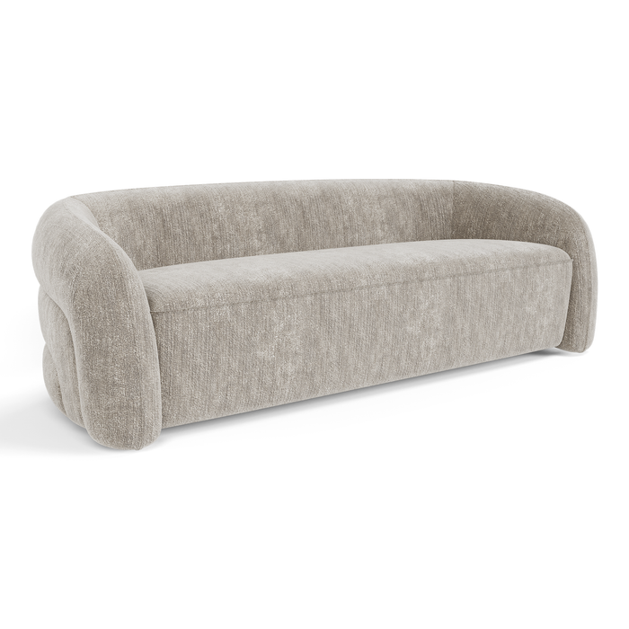 3-zits taupe fluwelen bank met structuur