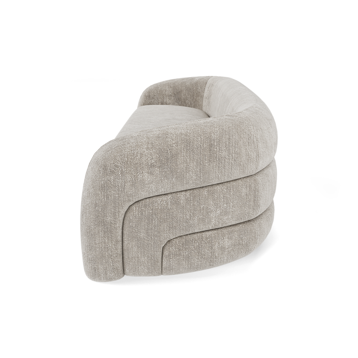 3-zits taupe fluwelen bank met structuur