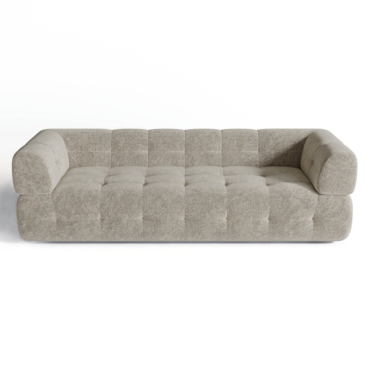 3-zits taupe chenille fluwelen bank 230cm