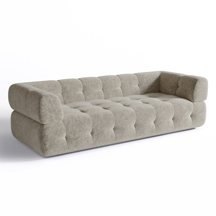 3-zits taupe chenille fluwelen bank 230cm