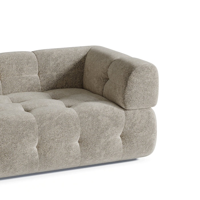 3-zits taupe chenille fluwelen bank 230cm