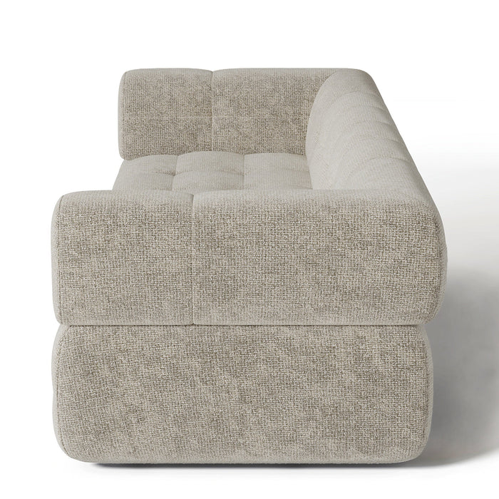 3-zits taupe chenille fluwelen bank 230cm