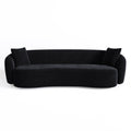 3-zitsbank van zacht aanvoelende geweven stof, zwart, 210 cm