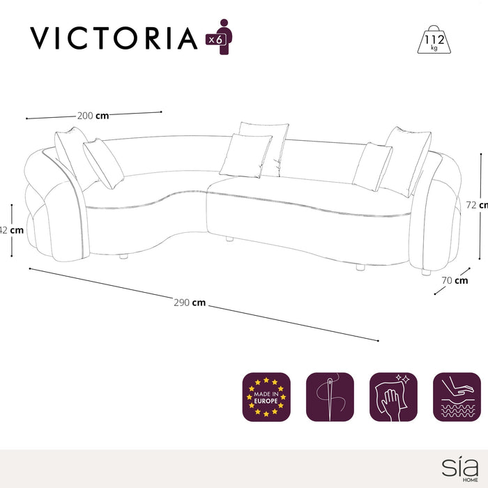 6-zits linker hoekbank beige structuurfluweel