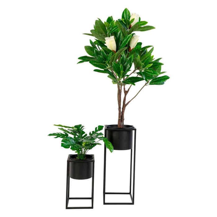 House Nordic 2-delige Bloempottenset Lena zwart