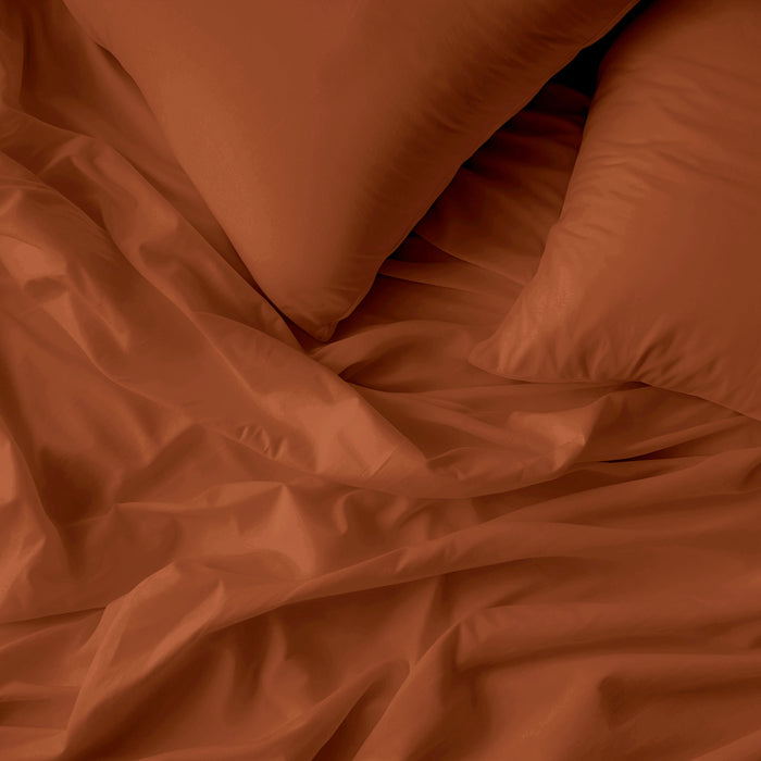 by fonQ Fresh Dekbedovertrek 200 x 240 cm - Terracotta