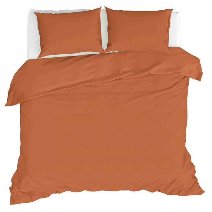 by fonQ Fresh Dekbedovertrek 240 x 240 cm - Terracotta