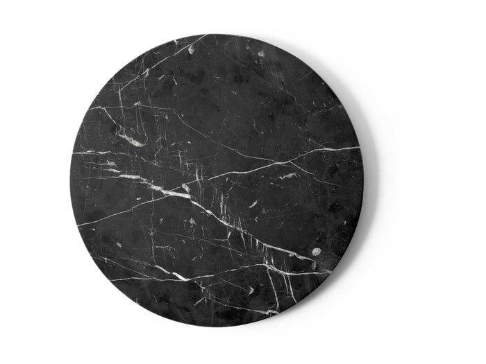 Androgyne bijzettafel Ø40 zwart, Emperador marmer donker