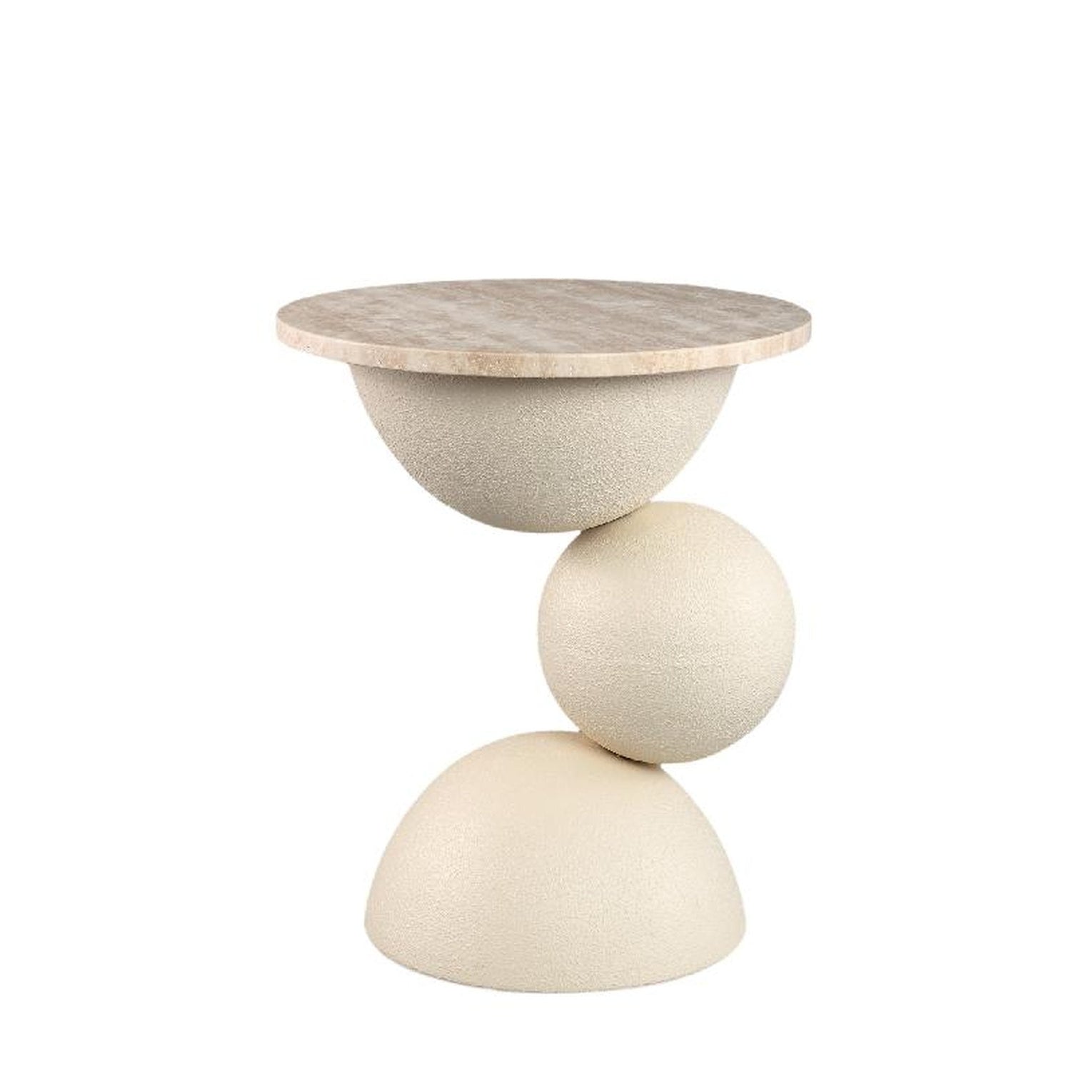 PTMD Bijzettafel Rishik - 40x40x46 cm - Marmer - Creme