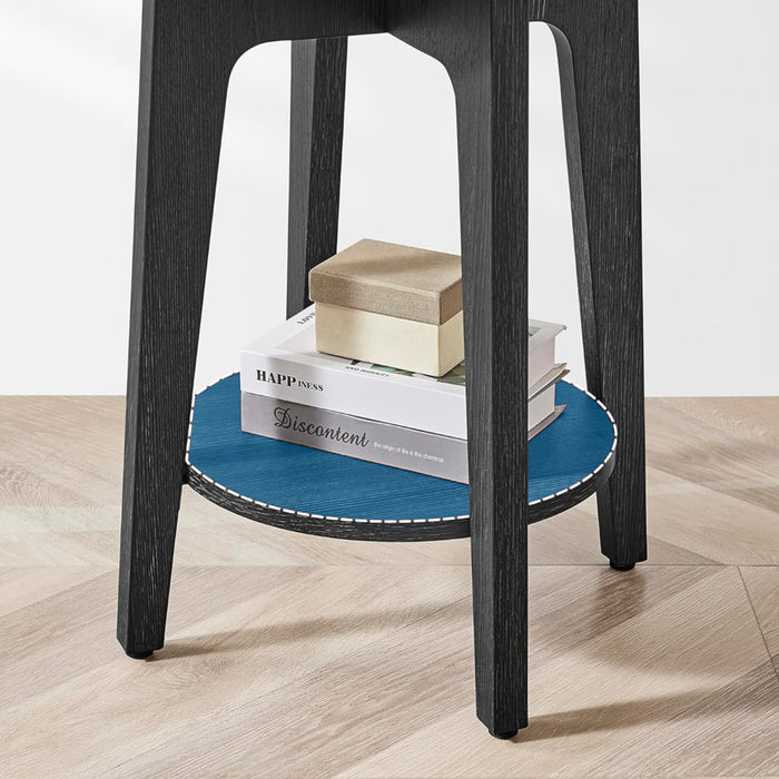 ACAZA Bijzettafel - Nachtkastje - Kleine Salontafel - Zwart - 50x40x40 cm - Banktafel