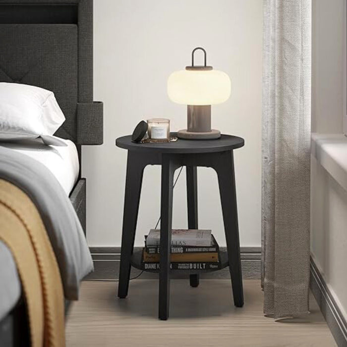 ACAZA Bijzettafel - Nachtkastje - Kleine Salontafel - Zwart - 50x40x40 cm - Banktafel