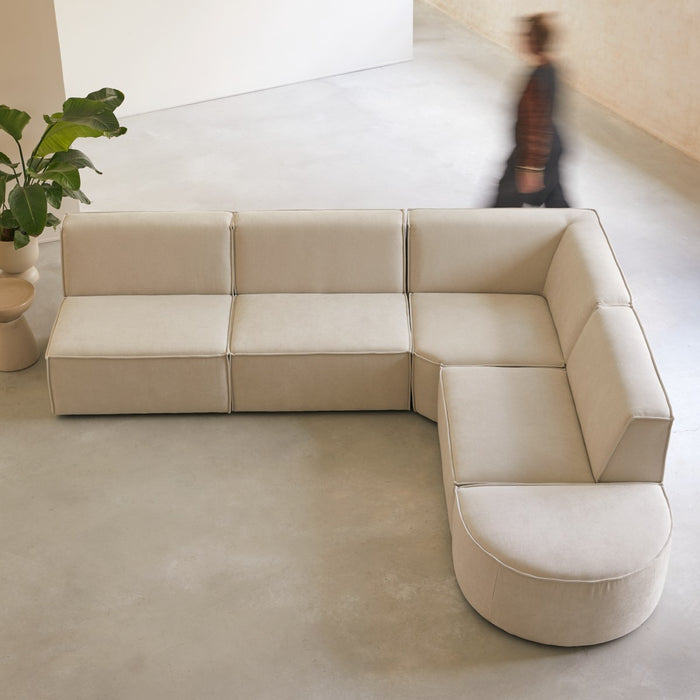 Tikamoon - Modulaire 5|6-zits hoekbank Dario in beige stof