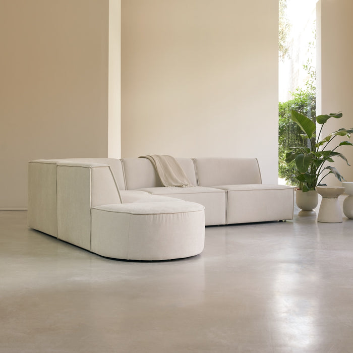 Tikamoon - Modulaire 5|6-zits hoekbank Dario in beige stof