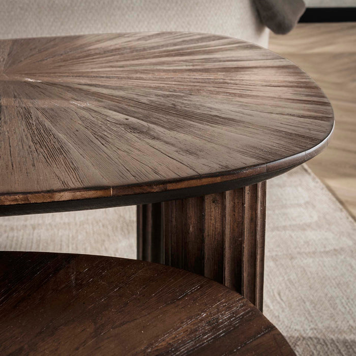 Fraaai Otto salontafel set van 2 driehoekig Maya teak - bruin