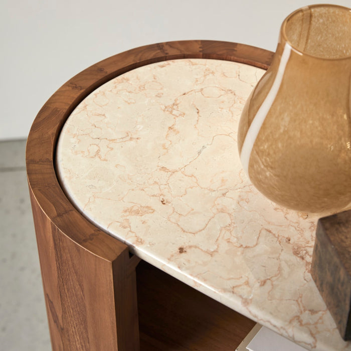 Tikamoon - Consoletafel in teakhout en marmer 140 Virgile