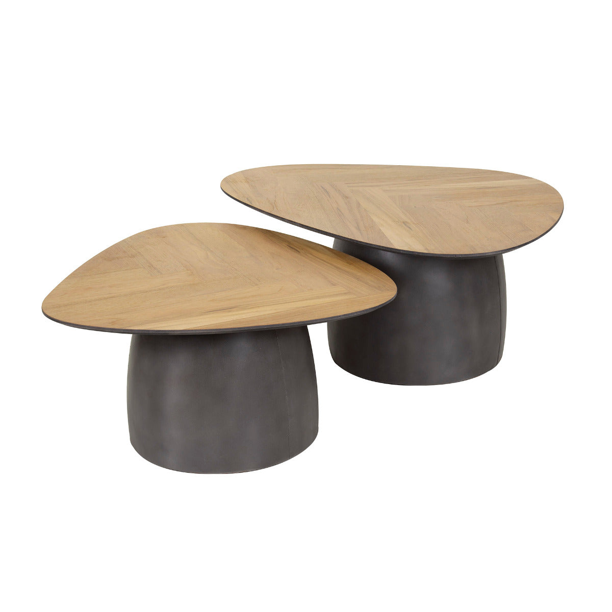 Fraaai Nash salontafel set van 2 infinite - gerecycled teakhout fineer