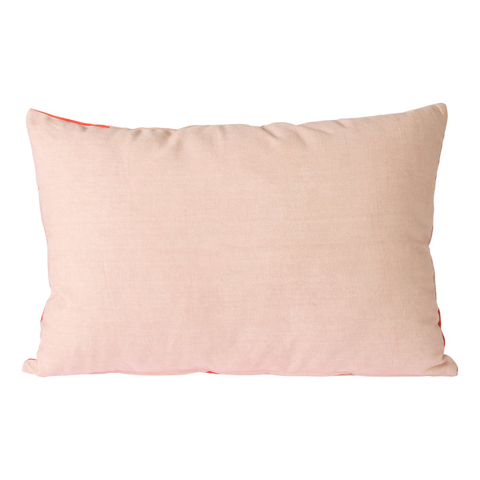 HKliving Striped Velvet Sierkussen 40 x 60 cm - Rood/Roze