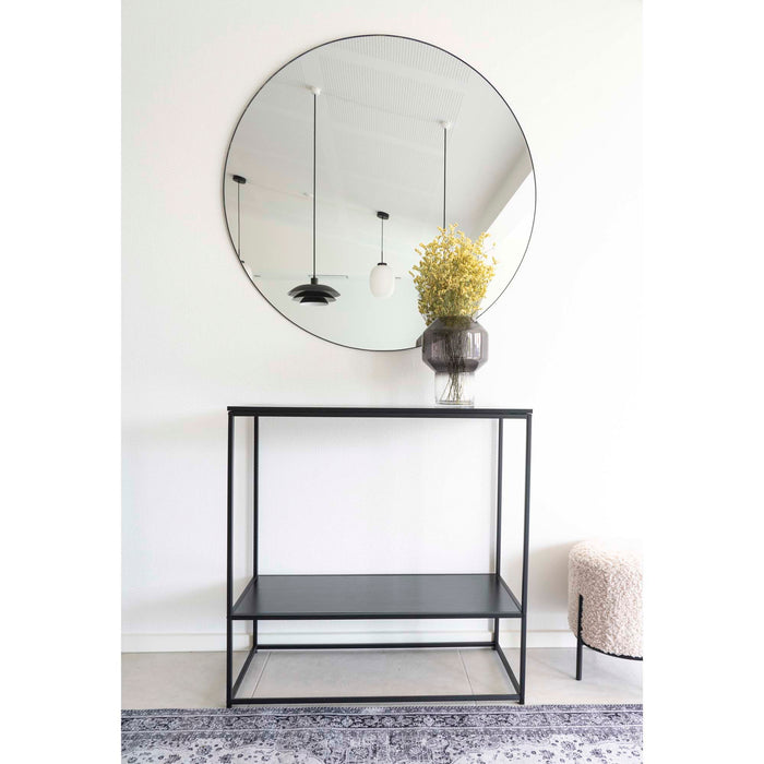 Jersey Mirror - Mirror, steel, black, ø100 cm