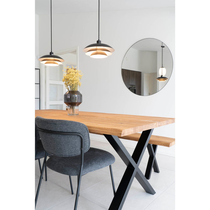 Jersey Mirror - Mirror, steel, black, ø100 cm