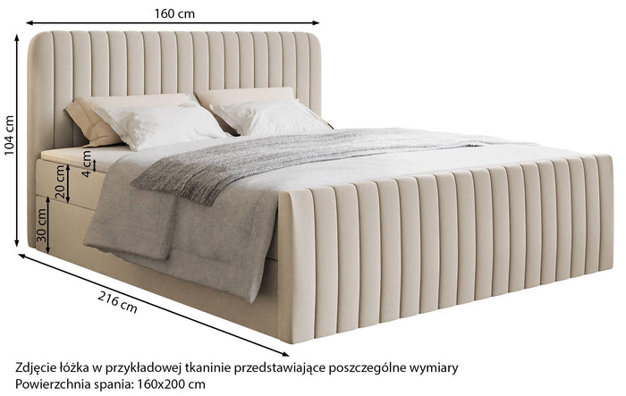 NADUVI Collection Boxspring Adrien chenille met opbergvak 160x200