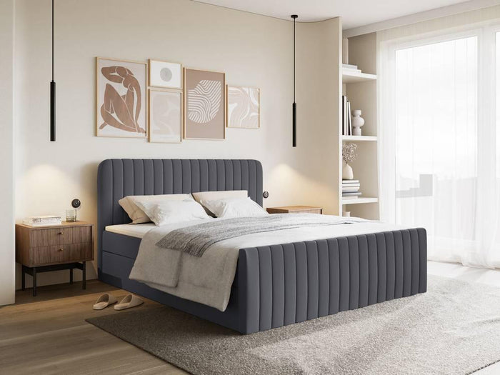 NADUVI Collection Boxspring Adrien chenille met opbergvak 180x200