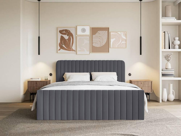 NADUVI Collection Boxspring Adrien chenille met opbergvak 180x200