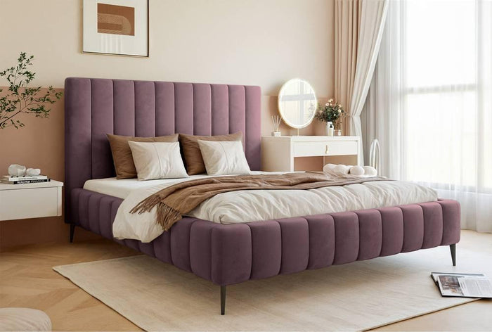 NADUVI Collection Bedframe Flores velvet 140x200 met opbergvak