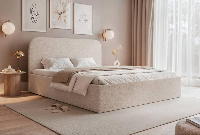 NADUVI Collection Bedframe Fia 160x200 bouclé met opbergvak